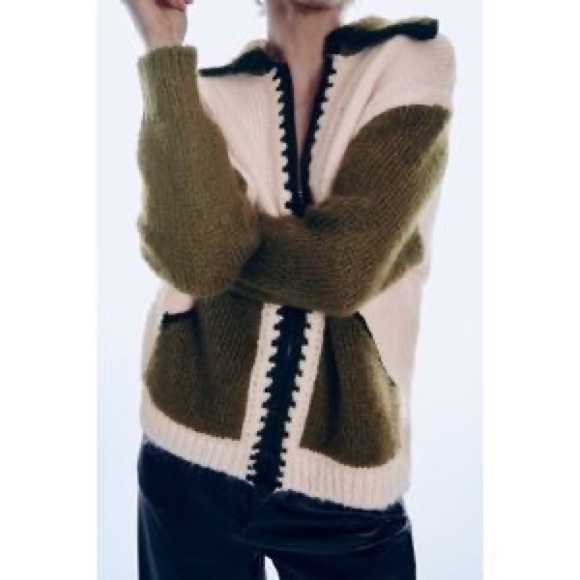 Zara COMBINATION KNIT CARDIGAN - Picture 4 of 8